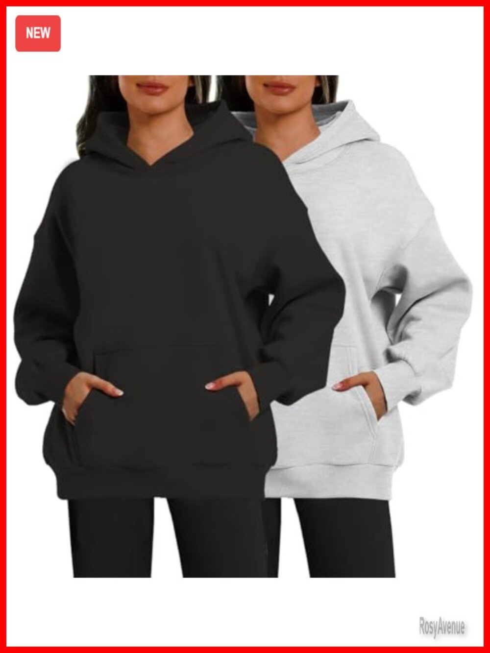 2 Pack Oversized Fleece Hoodies Pullover Sweatshirts Comfy Fall Women